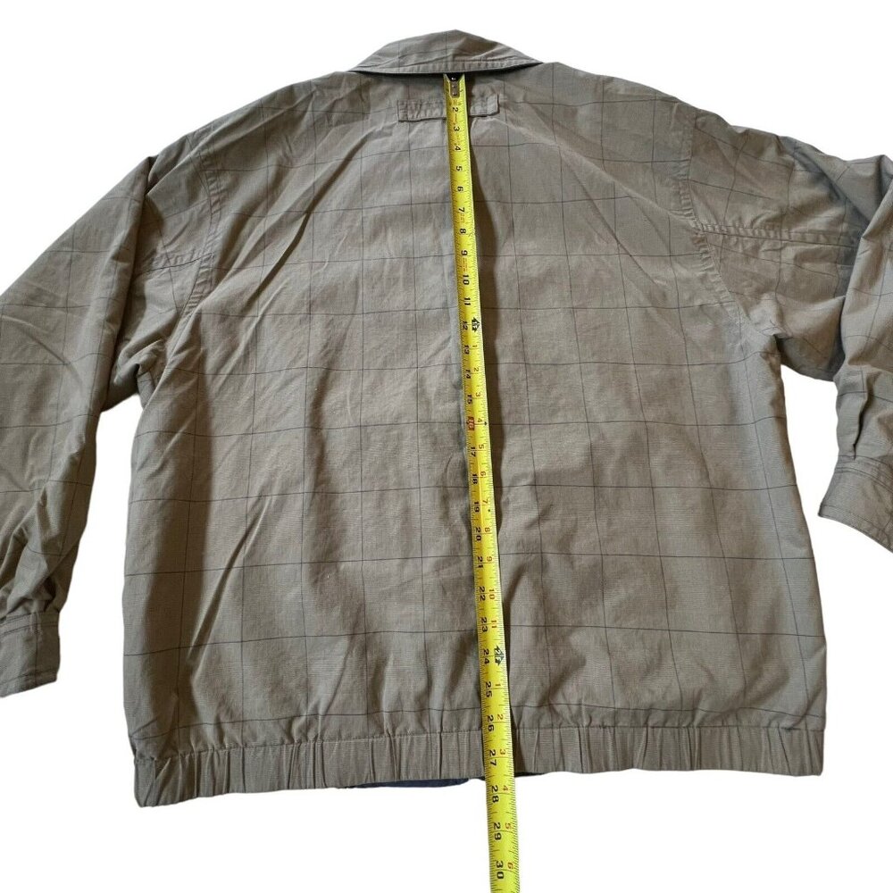 Rainforest Bomber Jacket Coat Chore  Reversible Large Tan Blue Pockets READ - Picture 8 of 13